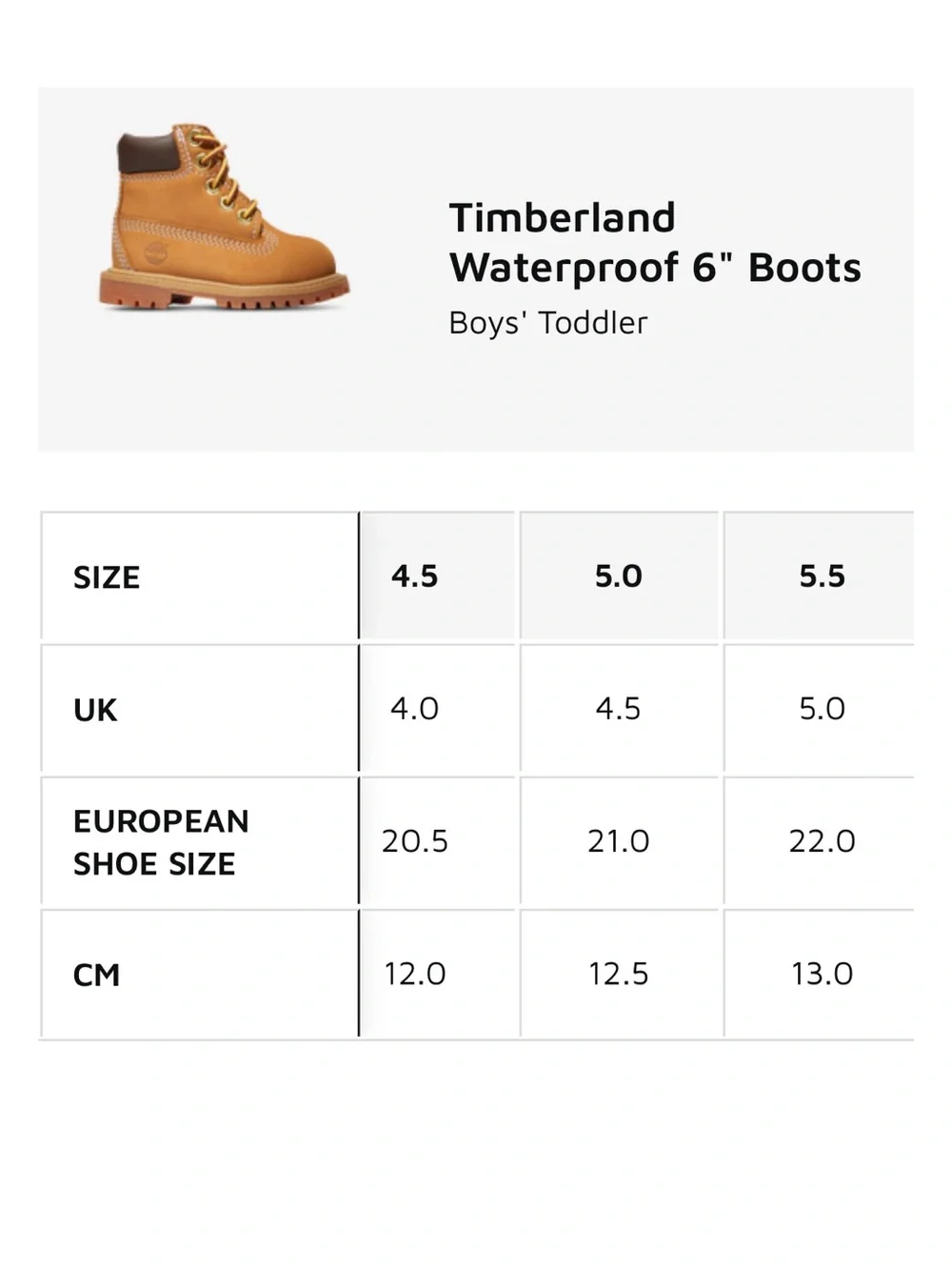 Timberland boots classic lace up leather waterproof toddler 5